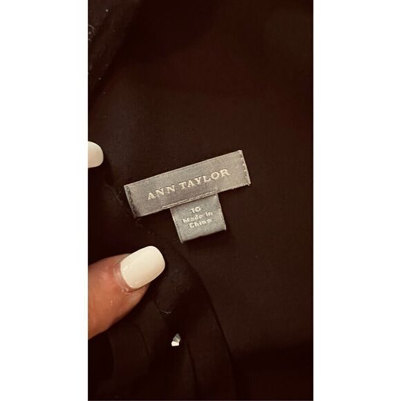 Ann Taylor Beautiful Black Silk Multicolor Rhinestone Dress Size 10 - Picture 7 of 12